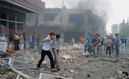 На турецско-сирийской границе произошла серия взрывов